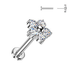 Piercing do brady kvietka - PUSH IN labreta TITAN