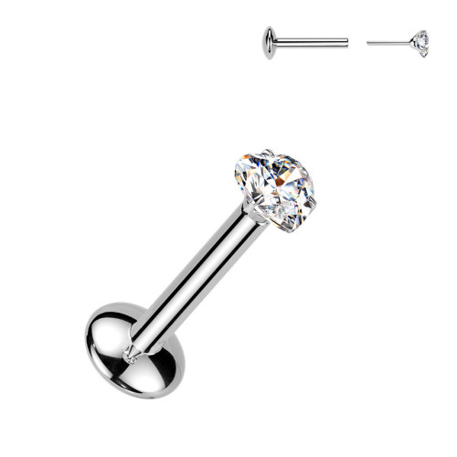 Piercing do brady - PUSH IN labreta TITAN Moissanit 0.06ct