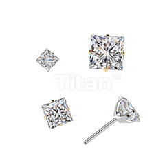 Ozdobná časť k PUSH IN piercingu s Moissanitom TITAN, 0,39ct (4x4mm)