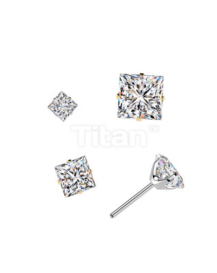 Ozdobná časť k PUSH IN piercingu s Moissanitom TITAN, 0,39ct (4x4mm)