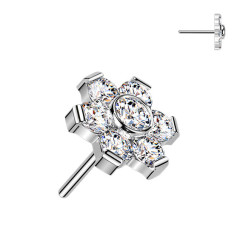 Ozdobná časť k PUSH IN piercingu Moissanit TITAN, 0,11ct (3mm)