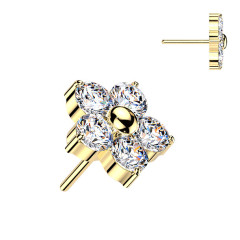 Pozlátená ozdobná časť k PUSH IN piercingu TITAN