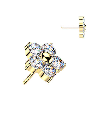 Pozlátená ozdobná časť k PUSH IN piercingu TITAN