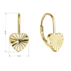 Pozlátené strieborné náušnice srdiečka so vzorom