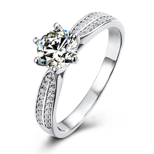 Strieborný zásnubný prsteň s MOISSANITY