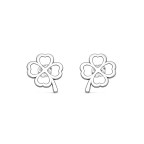 Strieborné náušnice štvorlístok