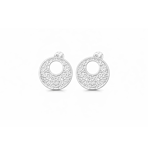 Strieborné náušnice s ornamentálnou mandalou
