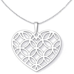 Strieborný prívesok strom srdca so vzorom