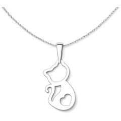 Strieborný prívesok mačka