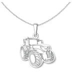 Strieborný prívesok traktor