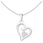 Strieborný prívesok s dvoma srdcami