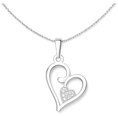 Strieborný prívesok s dvoma srdcami