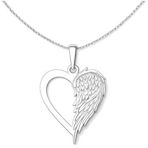 Strieborný prívesok srdca s krídlom