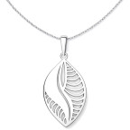 Strieborný prívesok v tvare listu