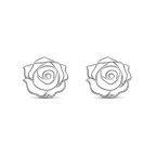 Strieborné náušnice ruže