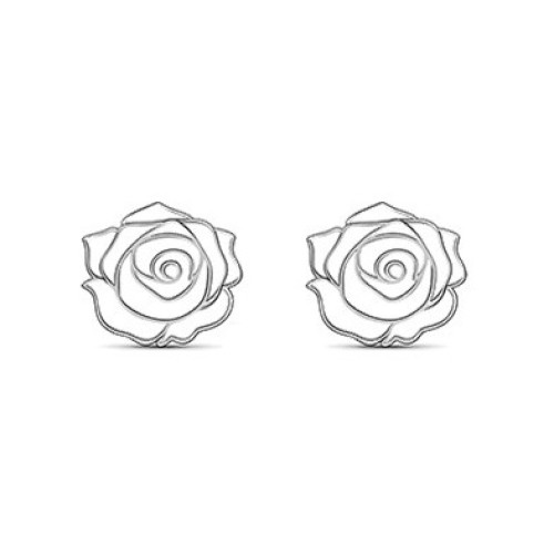 Strieborné náušnice ruže