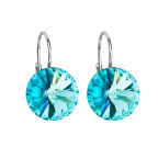 Strieborné náušnice s kryštálmi Crystals from Swarovski® Light Turquoise