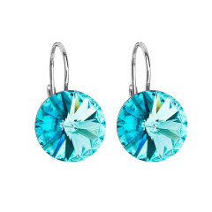 Strieborné náušnice s kryštálmi Crystals from Swarovski® Light Turquoise