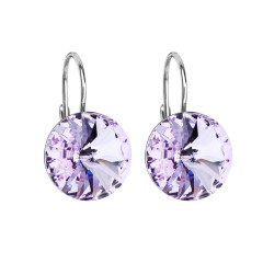 Strieborné náušnice s kryštálmi Crystals from Swarovski® Violet