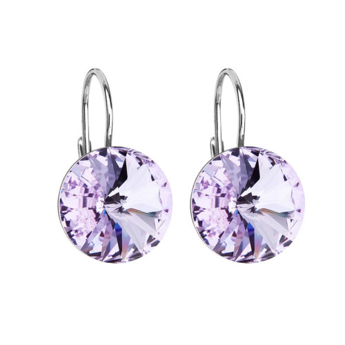 Strieborné náušnice s kryštálmi Crystals from Swarovski® Violet