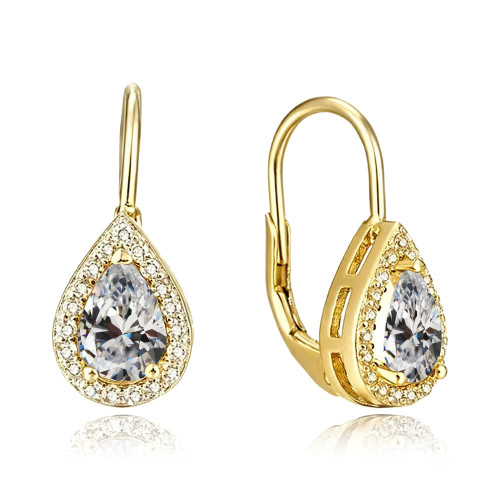 Pozlátené strieborné náušnice so zirkónmi