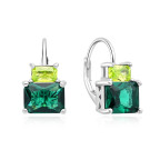 Strieborné náušnice so zelenými zirkónmi