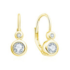 Pozlátené strieborné náušnice so zirkónmi