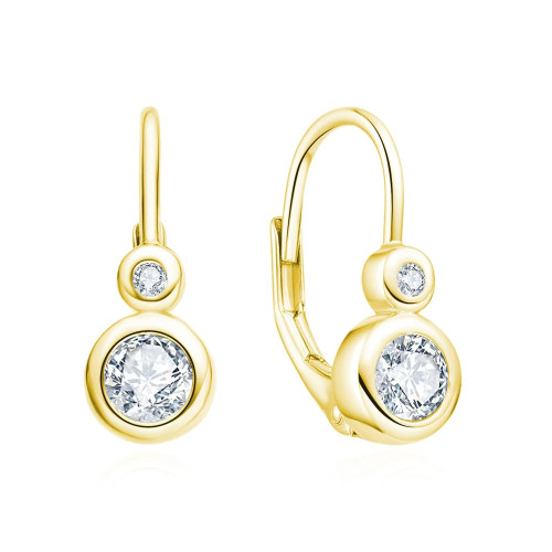 Pozlátené strieborné náušnice so zirkónmi