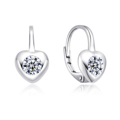 Strieborné náušnice srdiečka na klapku