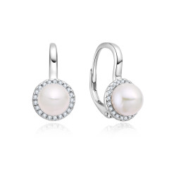Strieborné náušnice s okrúhlymi zirkónmi