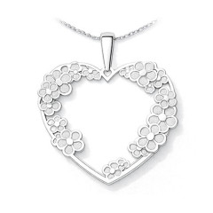 Strieborný prívesok srdca s kvetmi