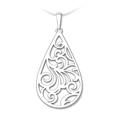 Strieborný prívesok kvapka s ornamentom