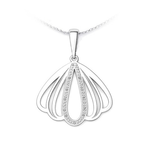 Strieborný prívesok mušle