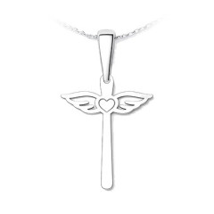 Strieborný prívesok kríž s krídlami