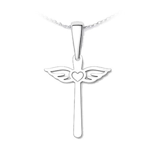Strieborný prívesok kríž s krídlami