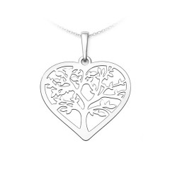 Strieborný prívesok strom života v srdci