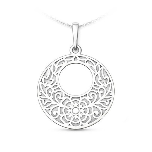 Strieborný prívesok mandala v kruhu