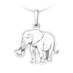 Strieborný prívesok slon