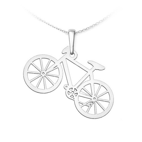 Strieborný prívesok cyklistické kolo
