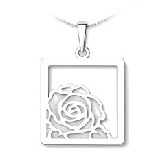Strieborný prívesok ruže