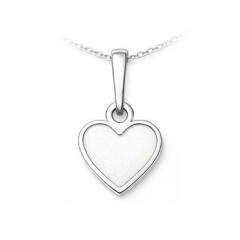 Strieborný prívesok srdce biela perleť