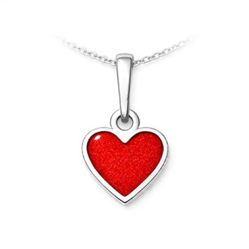 Strieborný prívesok srdce červené trblietky