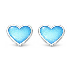 Strieborné náušnice srdce modrá perleť