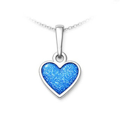 Strieborný prívesok srdce modrá perleť