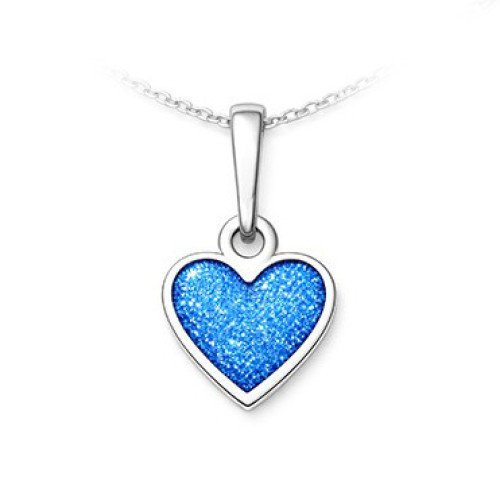 Strieborný prívesok srdce modrá perleť