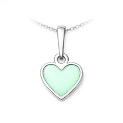 Strieborný prívesok srdce pastelovo zelené