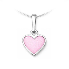 Strieborný prívesok srdce svetlo ružové