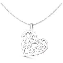 Strieborný prívesok srdca so srdiečkami