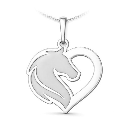 Strieborný prívesok kôň v srdci