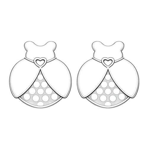 Strieborné náušnice lienka